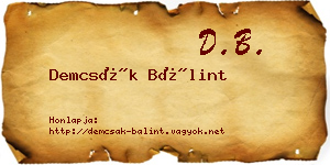 Demcsák Bálint névjegykártya